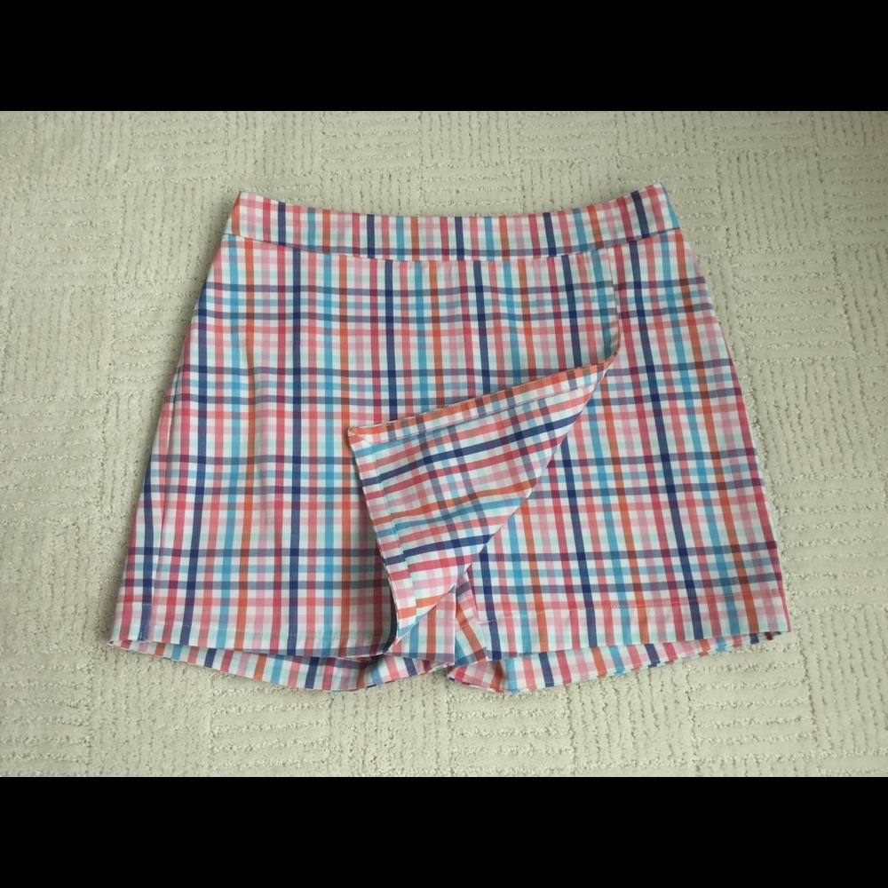 Talbots 4 Petite Faux Wrap Plaid Skort